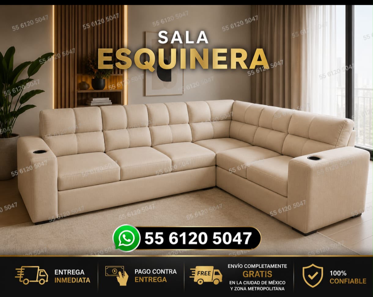 Sala esquinera beige de 7200 pesos