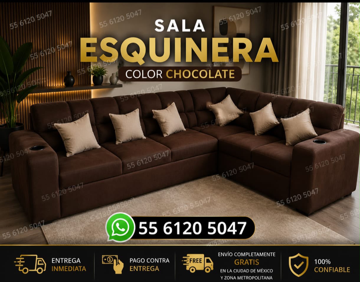 Sala esquinera color chocolate